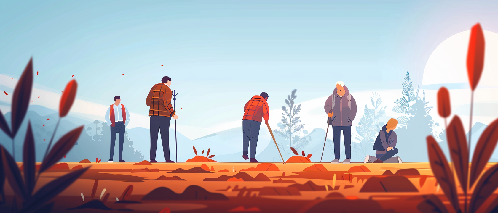 phd students conducting fieldwork