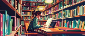 phd student editing and proofreading her thesis