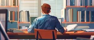 student writing a literature review