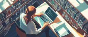 student writing a research paper
