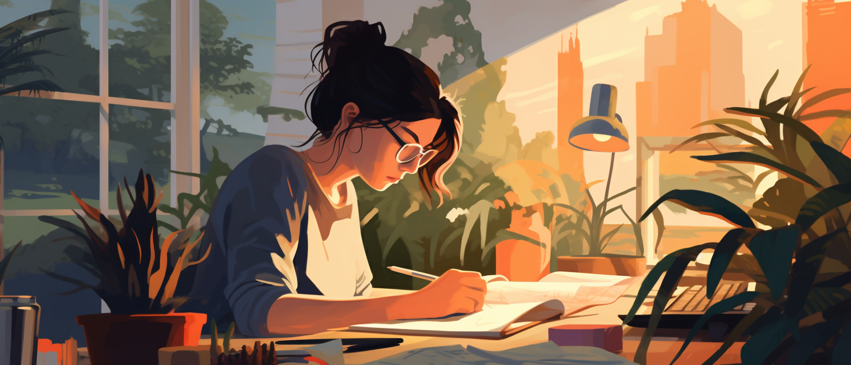 phd student writing a summary