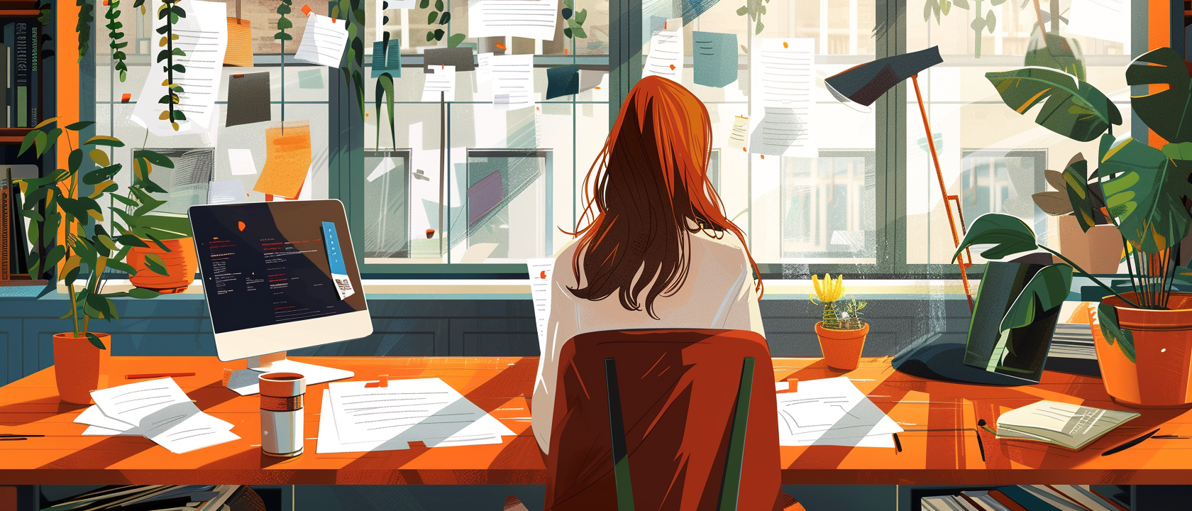 academic researcher in an office