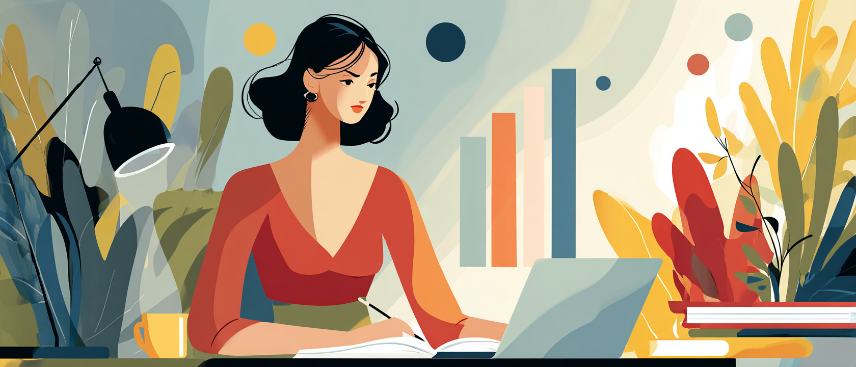 dba graduate working at a desk