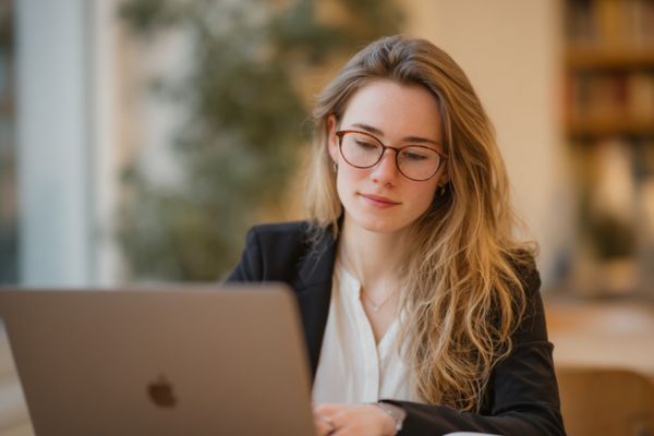 phd researcher working on her thesis